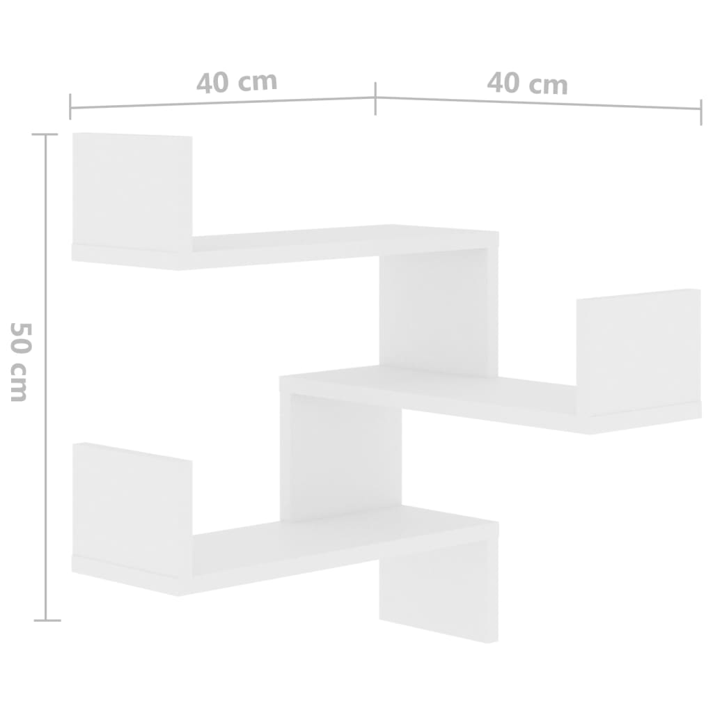 Hoekwandschap 40x40x50 cm bewerkt hout wit - AllerleiShop