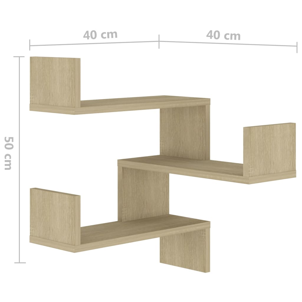 Hoekwandschap 40x40x50 cm bewerkt hout sonoma eikenkleurig - AllerleiShop