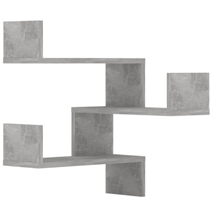 Hoekwandschappen 2 st 40x40x50 cm bewerkt hout betongrijs - AllerleiShop