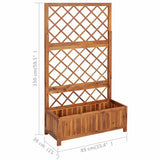 Plantenbak verhoogd met latwerk 85x38x150 cm massief acaciahout