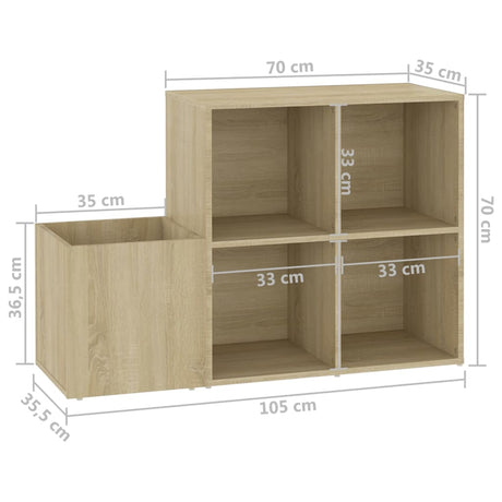 Opbergkast 105x35,5x70 cm bewerkt hout sonoma eikenkleurig - AllerleiShop