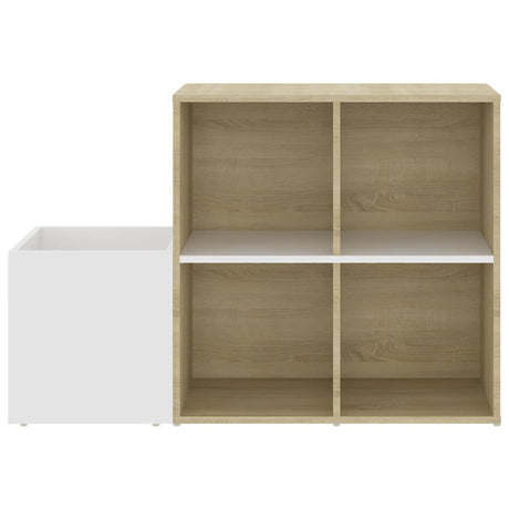 Opbergkast 105x35,5x70 cm bewerkt hout wit en sonoma eikenkleur - AllerleiShop