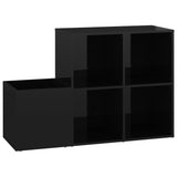 Opbergkast 105x35,5x70 cm bewerkt hout hoogglans zwart - AllerleiShop