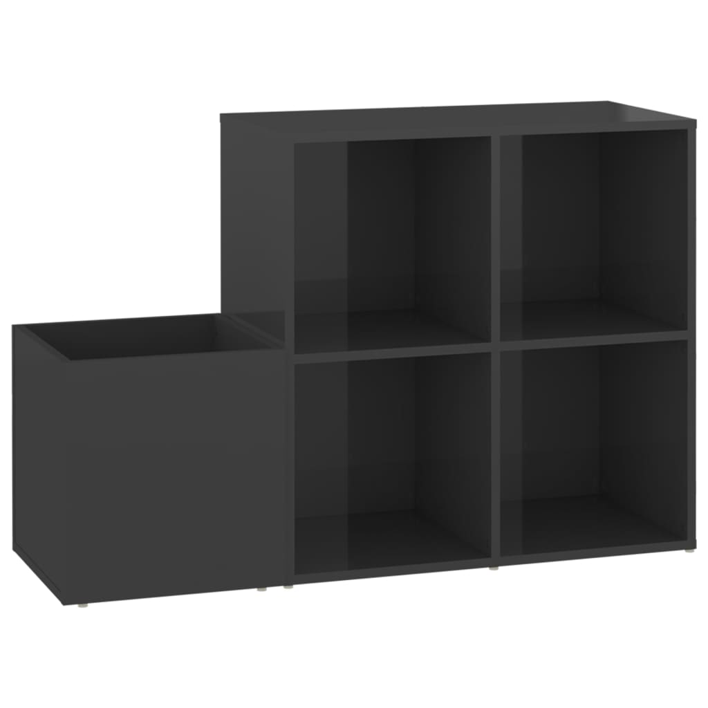 Opbergkast 105x35,5x70 cm bewerkt hout hoogglans grijs - AllerleiShop