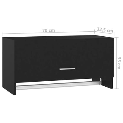 Kledingkast 70x32,5x35 cm bewerkt hout zwart - AllerleiShop