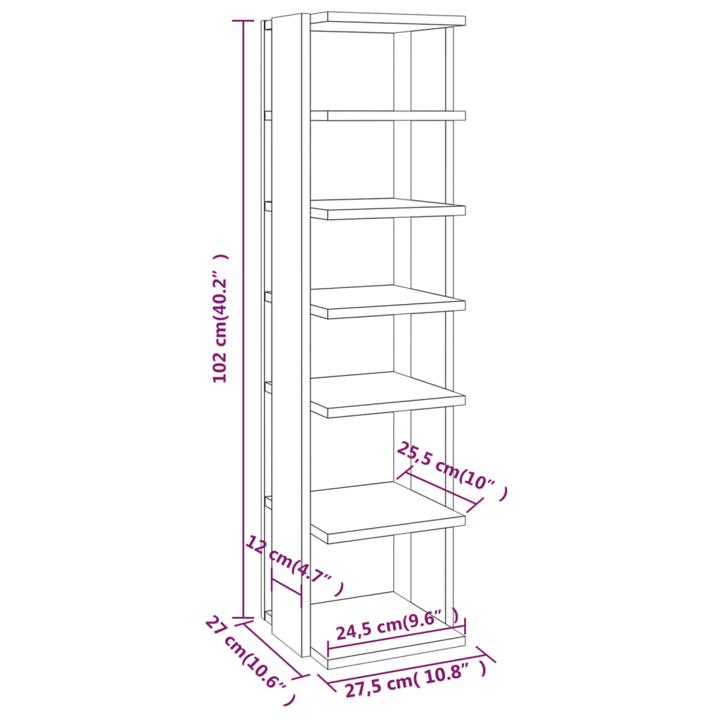 Schoenenkast 27,5x27x102 cm bewerkt hout wit - AllerleiShop