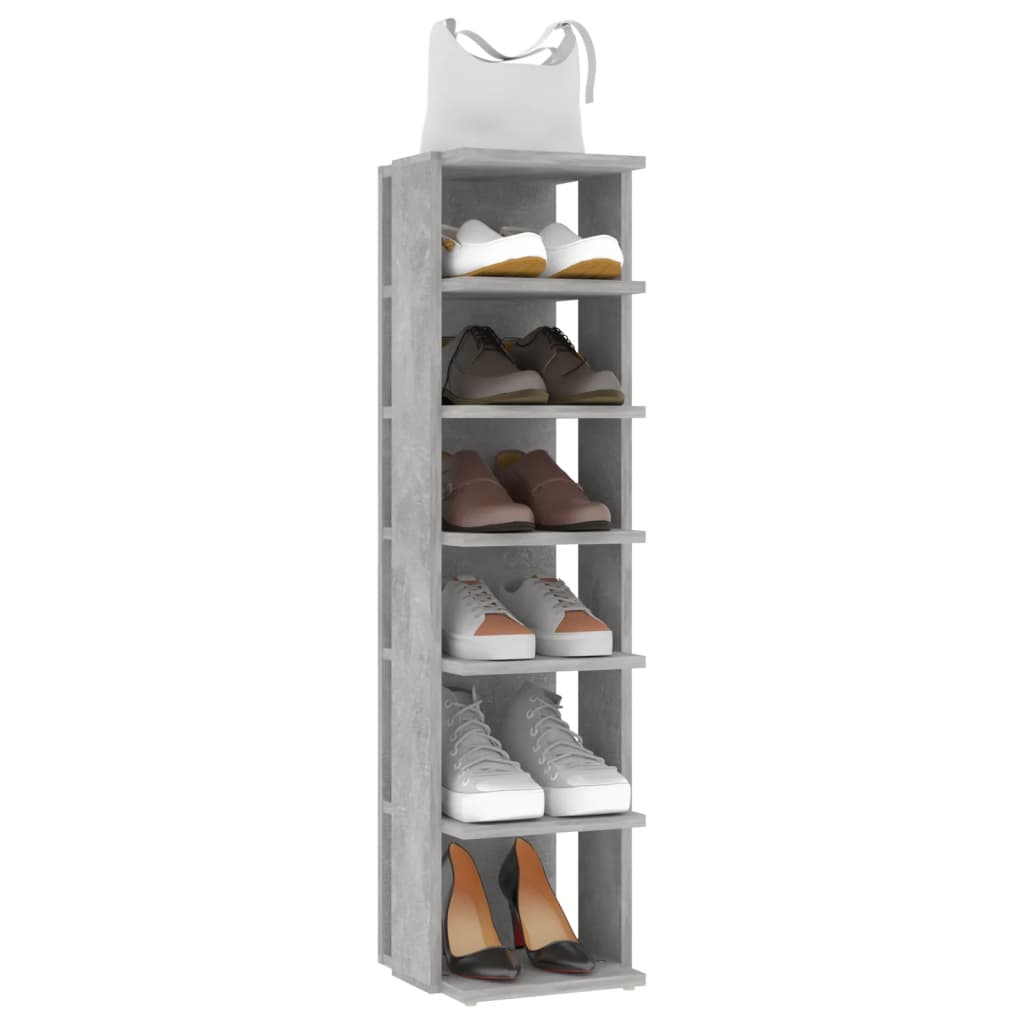 Schoenenkasten 2 st 27,5x27x102 cm betongrijs - AllerleiShop