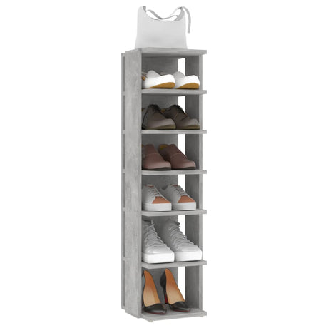 Schoenenkasten 2 st 27,5x27x102 cm betongrijs - AllerleiShop