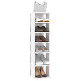 Schoenenkasten 2 st 27,5x27x102 cm hoogglans wit - AllerleiShop