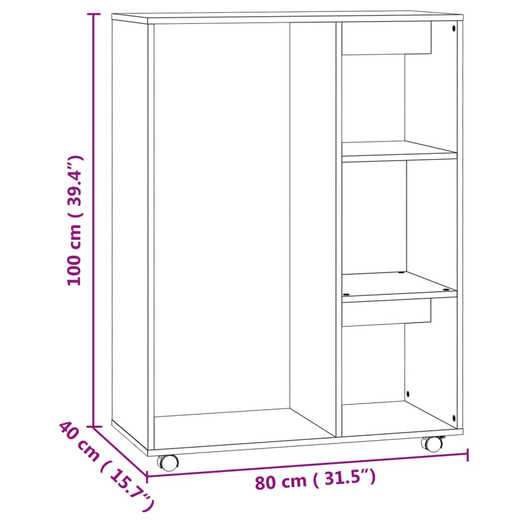 Kledingkast 80x40x110 cm bewerkt hout betongrijs - AllerleiShop