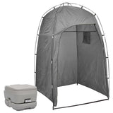 Kampeertoilet met tent draagbaar 10 + 10 L