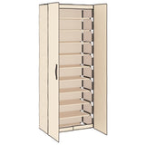 Schoenenkast 60x30x166 cm stof crèmekleurig - AllerleiShop