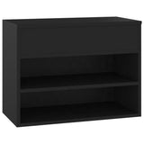 Schoenenbank 60x30x45 cm bewerkt hout zwart - AllerleiShop