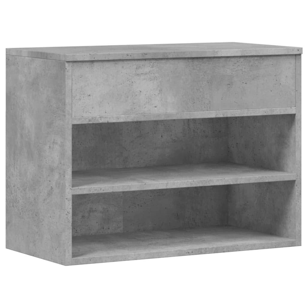 Schoenenbank 60x30x45 cm bewerkt hout betongrijs - AllerleiShop