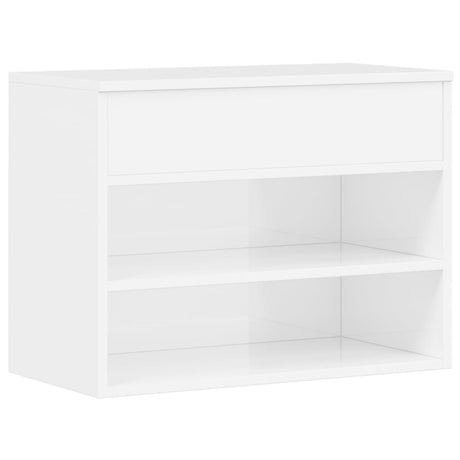 Schoenenbank 60x30x45 cm bewerkt hout hoogglans wit - AllerleiShop