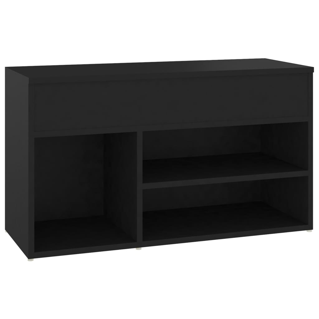 Schoenenbank 80x30x45 cm bewerkt hout zwart - AllerleiShop