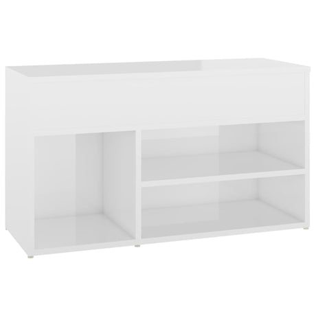 Schoenenbank 80x30x45 cm bewerkt hout hoogglans wit - AllerleiShop