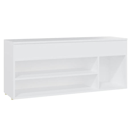 Schoenenbank 105x30x45 cm bewerkt hout wit - AllerleiShop