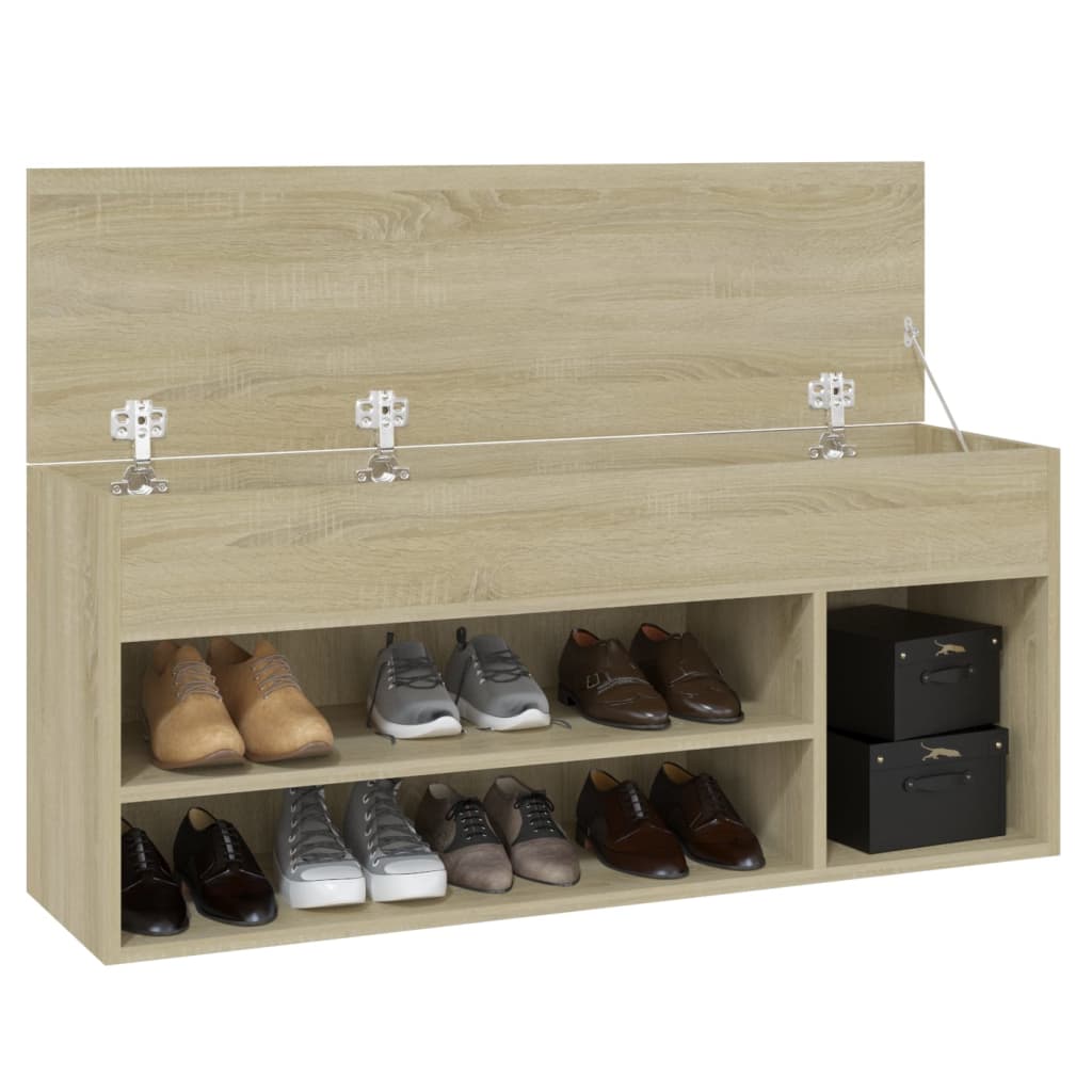 Schoenbank 105x30x45 cm bewerkt hout sonoma eikenkleurig - AllerleiShop