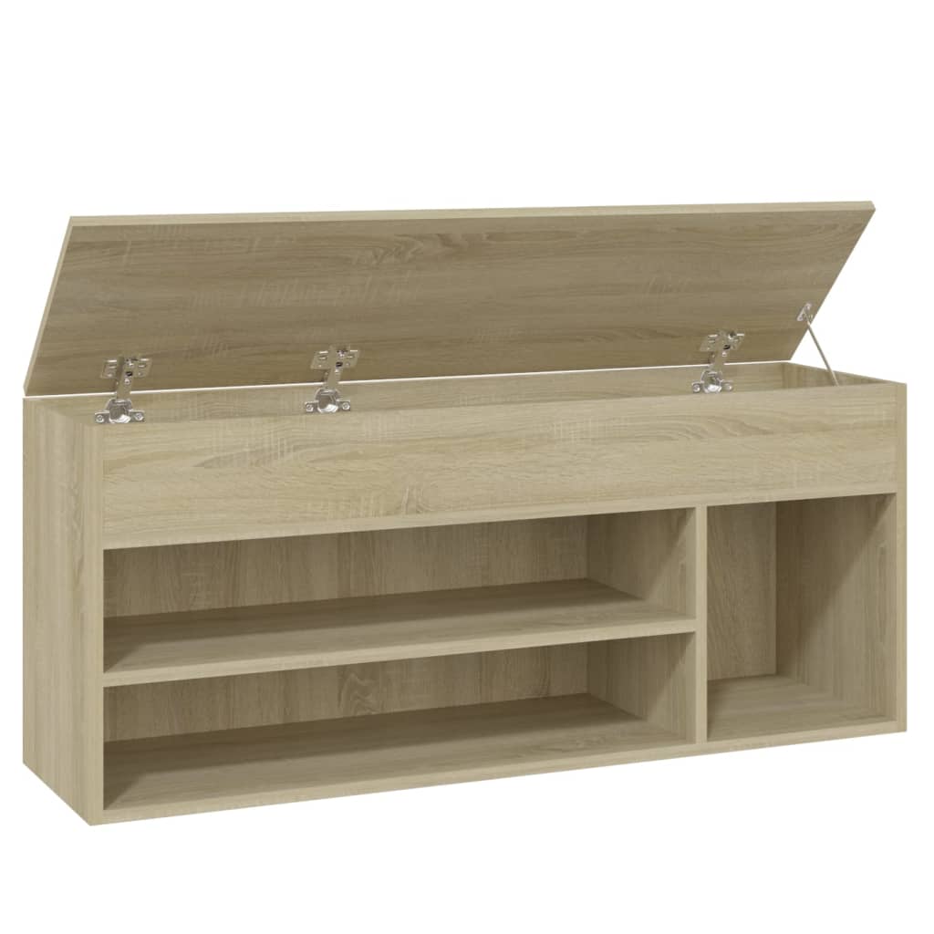 Schoenbank 105x30x45 cm bewerkt hout sonoma eikenkleurig - AllerleiShop