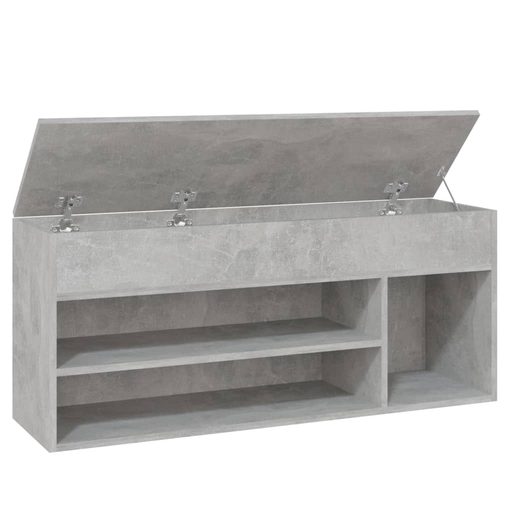 Schoenenbank 105x30x45 cm bewerkt hout betongrijs - AllerleiShop