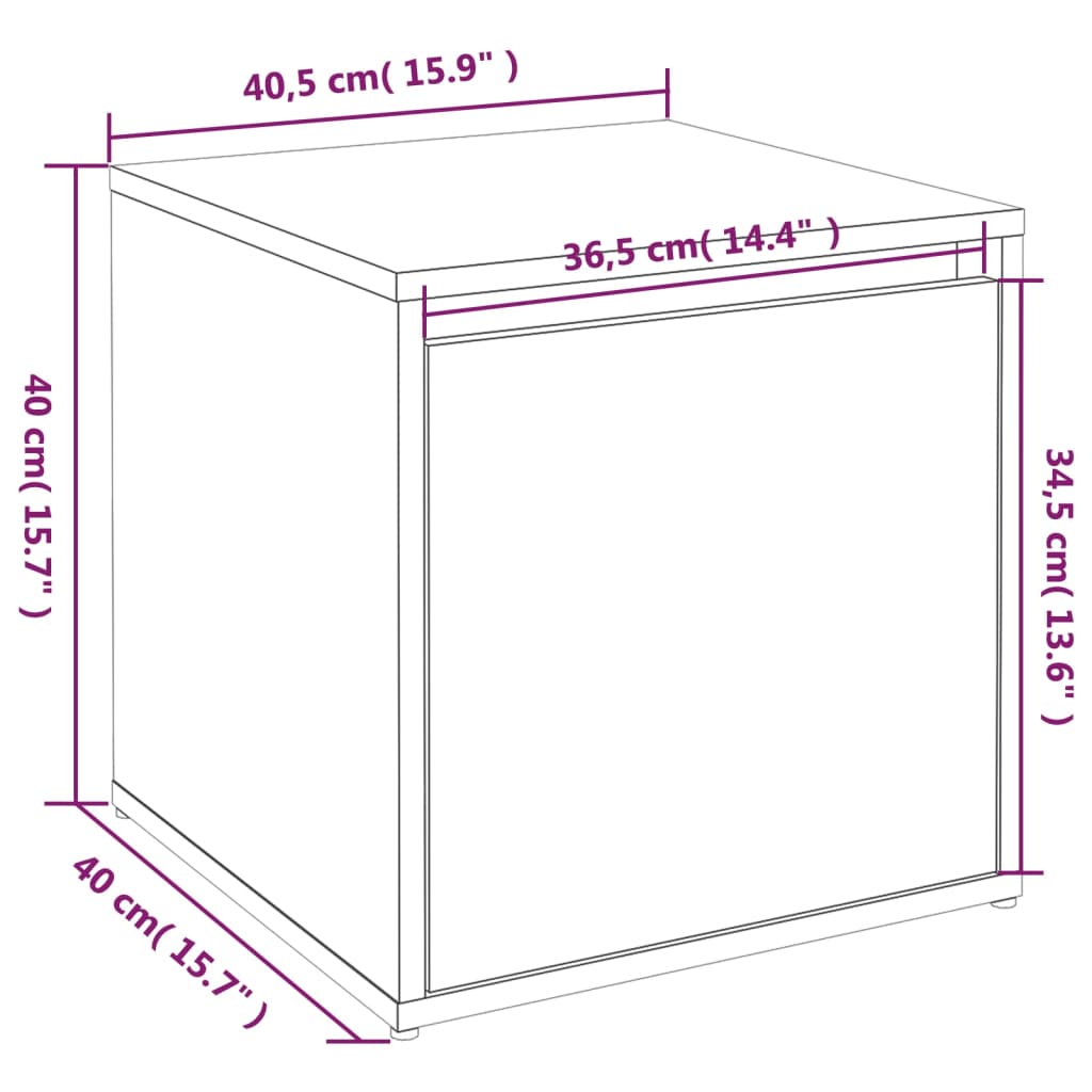 Opbergbox met lade 40,5x40x40 cm bewerkt hout wit - AllerleiShop