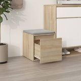 Opbergbox met lade 40,5x40x40 cm bewerkt hout sonoma eikenkleur - AllerleiShop