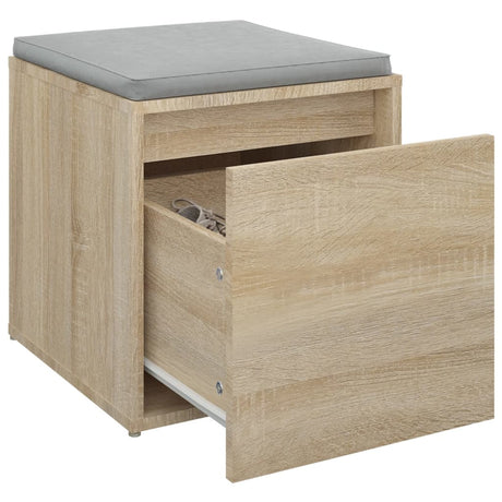 Opbergbox met lade 40,5x40x40 cm bewerkt hout sonoma eikenkleur - AllerleiShop