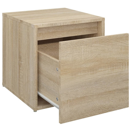 Opbergbox met lade 40,5x40x40 cm bewerkt hout sonoma eikenkleur - AllerleiShop