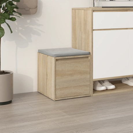 Opbergbox met lade 40,5x40x40 cm bewerkt hout sonoma eikenkleur - AllerleiShop