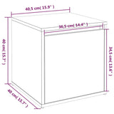 Opbergbox met lade 40,5x40x40 cm bewerkt hout betongrijs - AllerleiShop