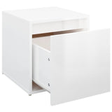 Opbergbox met lade 40,5x40x40 cm bewerkt hout hoogglans wit - AllerleiShop