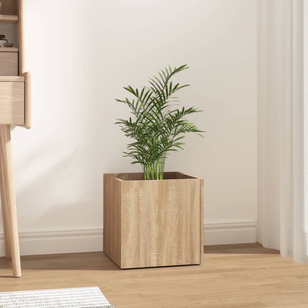 Plantenbak 40x40x40 cm bewerkt hout sonoma eiken - AllerleiShop