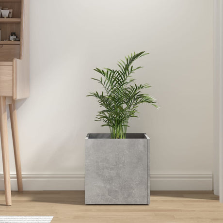 Plantenbak 40x40x40 cm bewerkt hout betongrijs - AllerleiShop