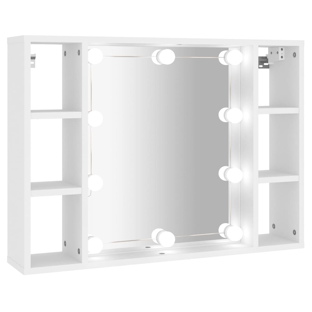 Spiegelkast met LED-verlichting 76x15x55 cm wit - AllerleiShop