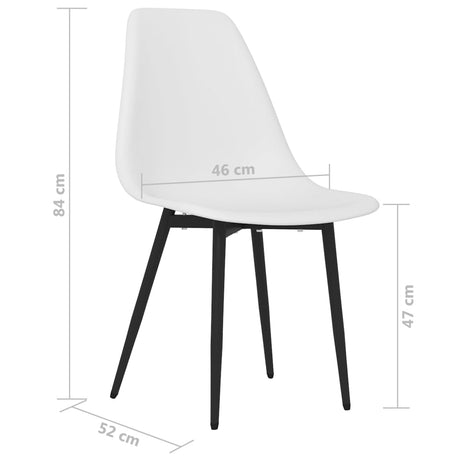 Eetkamerstoelen 2 st PP wit - AllerleiShop