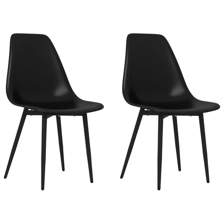 Eetkamerstoelen 2 st PP zwart - AllerleiShop