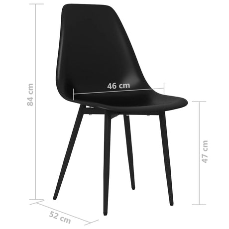 Eetkamerstoelen 2 st PP zwart - AllerleiShop