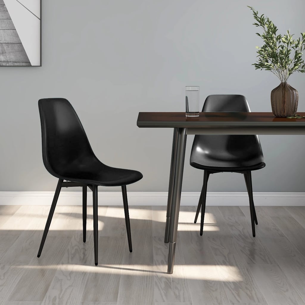 Eetkamerstoelen 2 st PP zwart - AllerleiShop