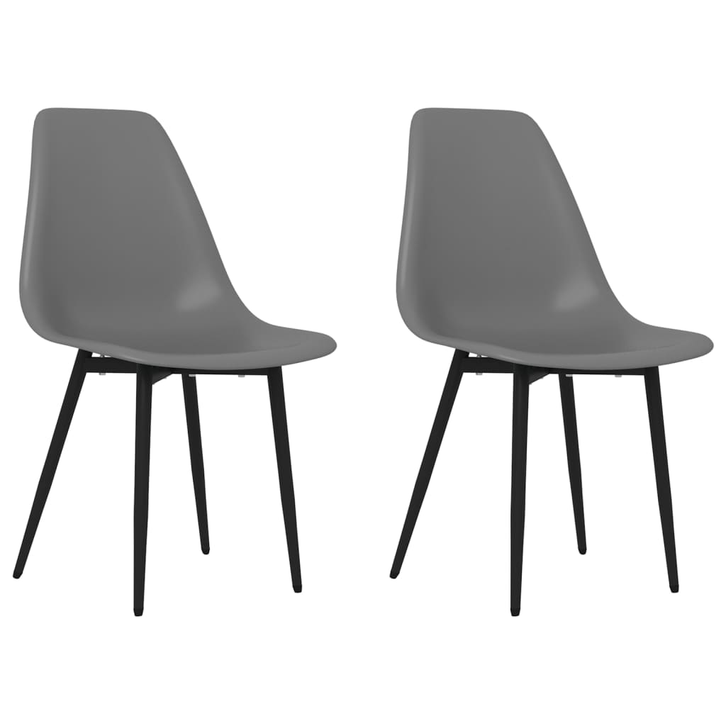 Eetkamerstoelen 2 st PP grijs - AllerleiShop