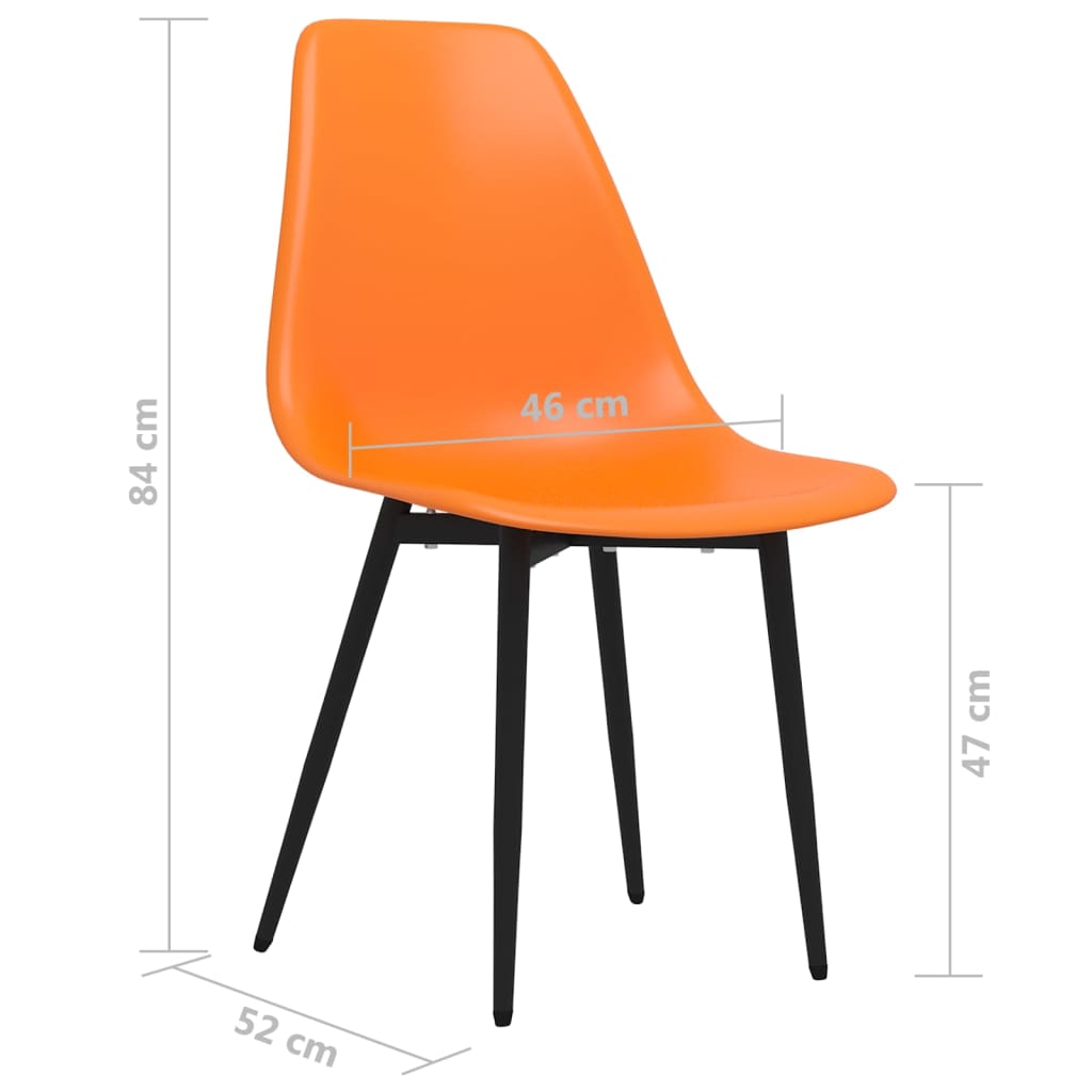 Eetkamerstoelen 2 st PP oranje - AllerleiShop