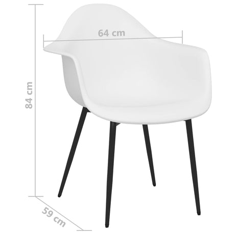 Eetkamerstoelen 2 st PP wit - AllerleiShop