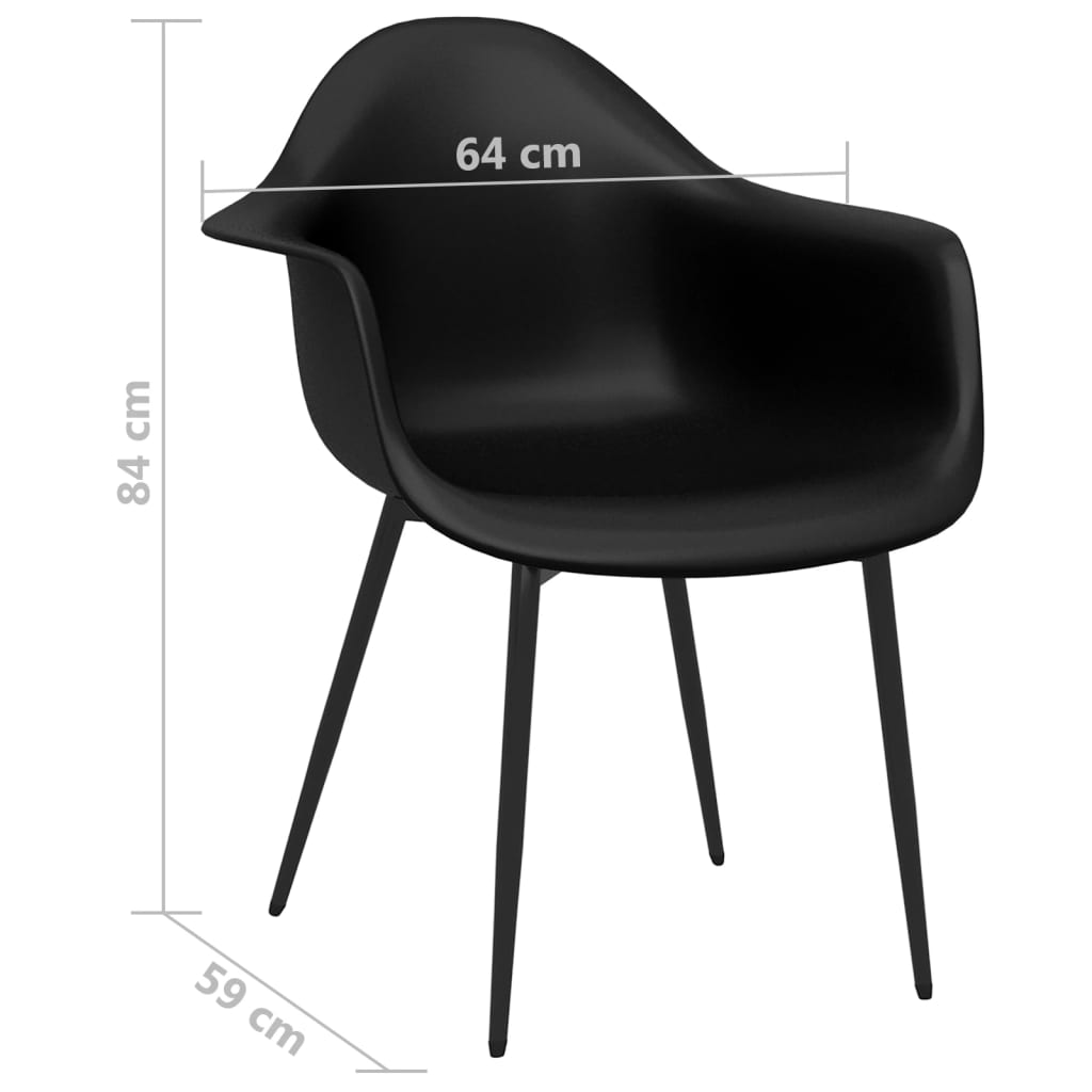 Eetkamerstoelen 2 st PP zwart - AllerleiShop