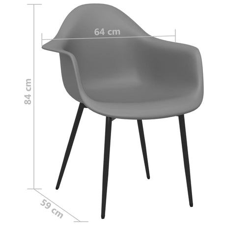 Eetkamerstoelen 2 st PP grijs - AllerleiShop