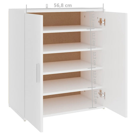 Schoenenkast 60x35x70 cm bewerkt hout wit - AllerleiShop