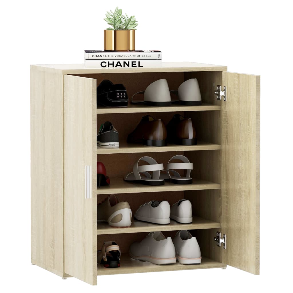 Schoenenkast 60x35x70 cm bewerkt hout sonoma eikenkleurig - AllerleiShop