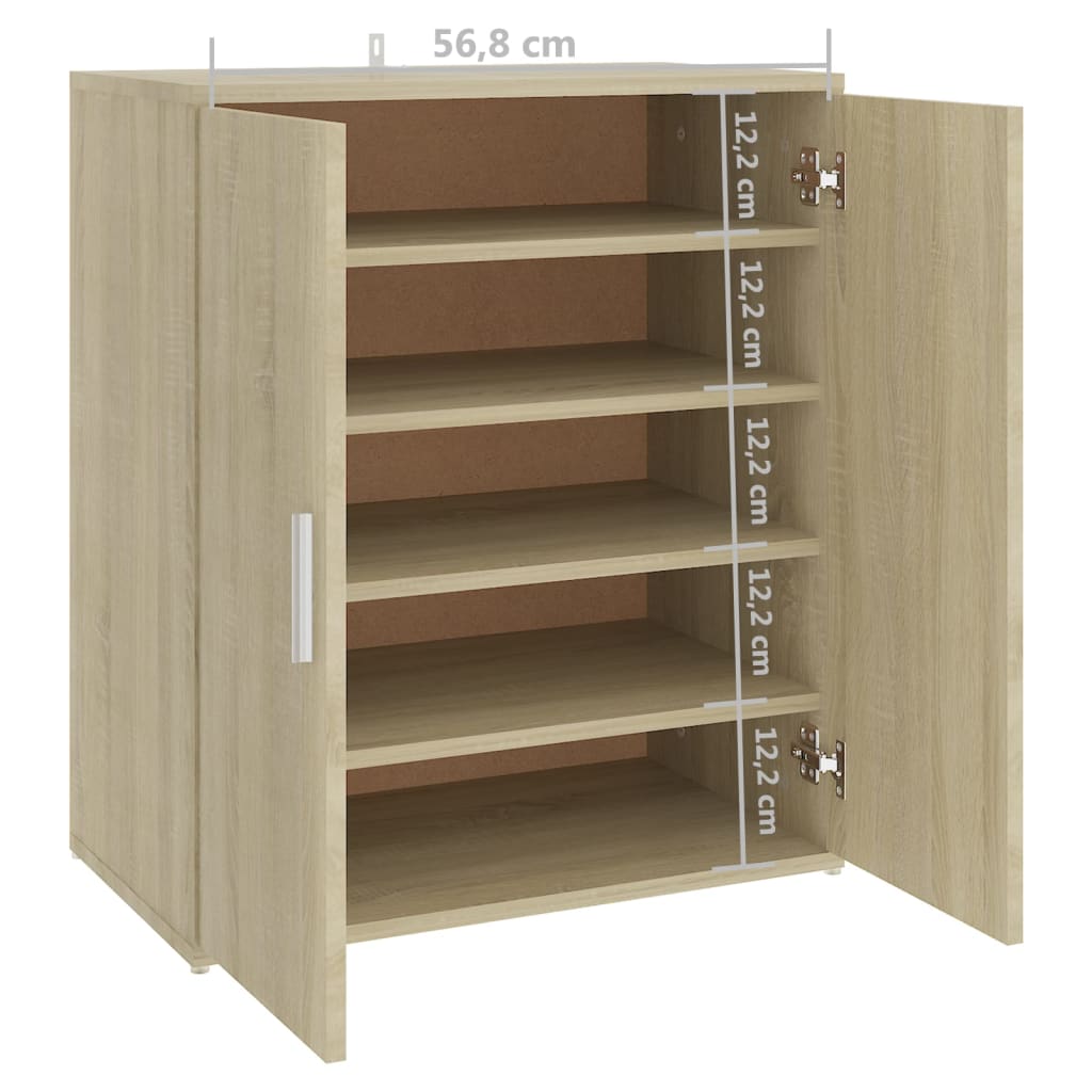 Schoenenkast 60x35x70 cm bewerkt hout sonoma eikenkleurig - AllerleiShop