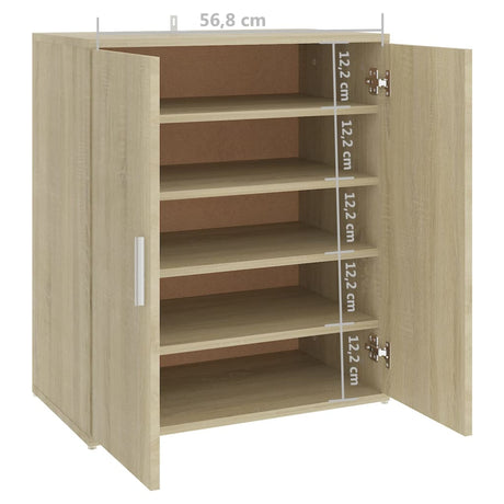 Schoenenkast 60x35x70 cm bewerkt hout sonoma eikenkleurig - AllerleiShop