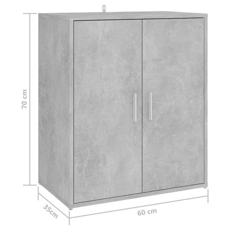 Schoenenkast 60x35x70 cm bewerkt hout betongrijs - AllerleiShop