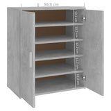 Schoenenkast 60x35x70 cm bewerkt hout betongrijs - AllerleiShop